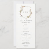 Dusky Pink Blush Wildflower Crest Wedding Program Kaart (Voorkant)