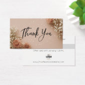 Dusky Pink Botanical Thank You Discount Cards (Bureau)