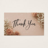 Dusky Pink Botanical Thank You Discount Cards (Devant)