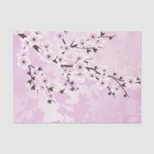 Dusky Pink Cherry Blossom Asia Floral Tissuepapier
