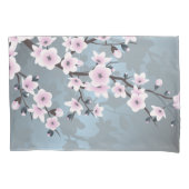 Dusky Pink Dusty Blue Cherry Blossoms Floral Kussensloop (Voorkant)