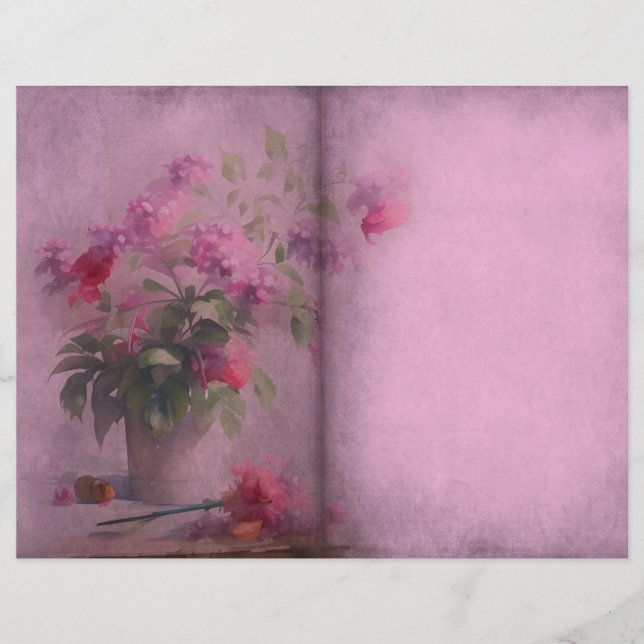 Dusky Pink Floral Journal Page (Voorkant)