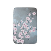 Dusky Pink Grayish Blue Cherry Blossom Floral Badmat (Voorkant Verticaal)