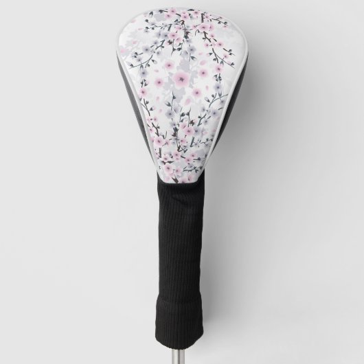 Dusky Pink Mauve Cherry Blossom Golfheadcover (Voorkant)