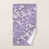 Dusky Pink Paarse Cherry Blossom Floral Bad Handdoek (Handdoek)