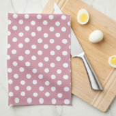 Dusky Pink polka dots Kitchen Towel Theedoek (Quarter Fold)