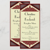 Dusky Pink Vintage, menu mariage et programme (Devant / Derrière)