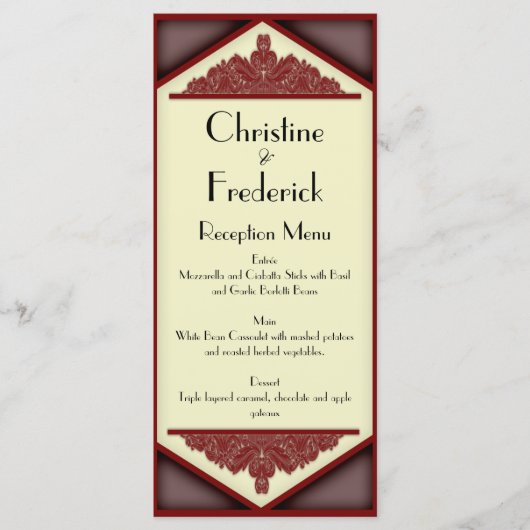 Dusky Pink Vintage, menu mariage et programme (Devant)