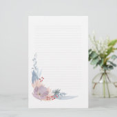 Dusky Pink Waterverf Floral Note Paper Briefpapier (Staand voorkant)