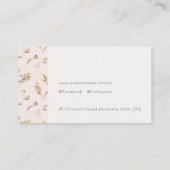 Dusky Pink Wildflower Monogram Initiaal Crest Visitekaartje (Achterkant)