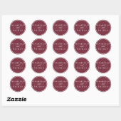 Dusky Plum gepersonaliseerde bruiloft Ronde Sticker (Vel)