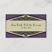 Dusky Purple Vintage, cartes de sièges de table (Dos)