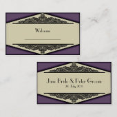 Dusky Purple Vintage, cartes de sièges de table (Devant / Derrière)