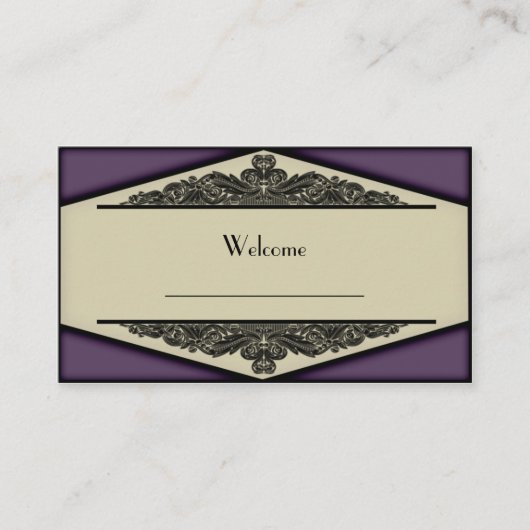 Dusky Purple Vintage, cartes de sièges de table (Devant)