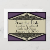 Dusky Purple Vintage, enregistrer la date carte po (Devant / Derrière)