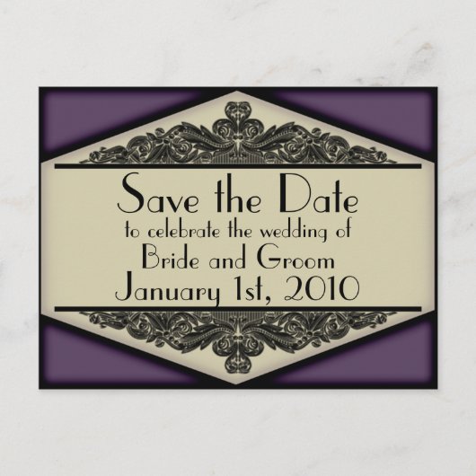 Dusky Purple Vintage, enregistrer la date carte po (Devant)