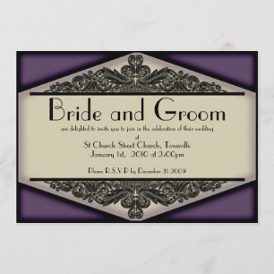 Dusky Purple Vintage, invitation à un mariage