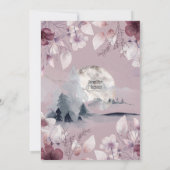 Dusky rose chat noir lune d'aquarelle invitation (Dos)