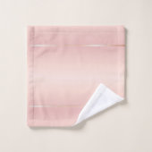 Dusky Rose Gradient Rose Gold Stripes (Gant de toilette)