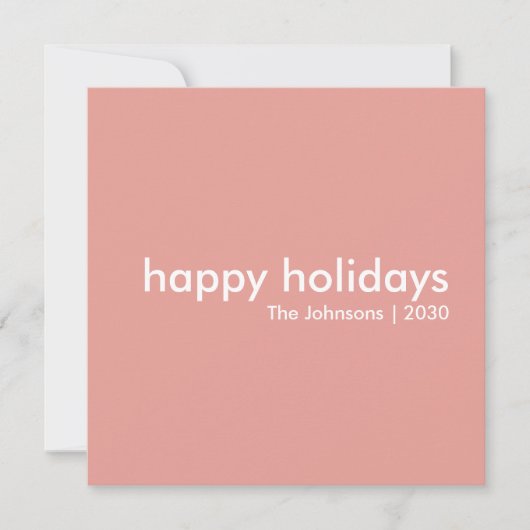 Dusky Roze | Minimaal Modern Vrouwelijke Kerstmis Feestdagenkaart (Voorkant)