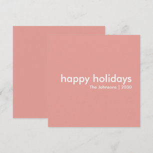 Dusky Roze Minimaal Modern Vrouwelijke Kerstmis Feestdagenkaart