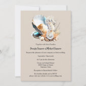 Dusky roze wit zeepaardje schelp koraal strand kaart (Voorkant)