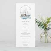 Dusky Sailboat Yacht Seascape Wedding Programme (Debout devant)