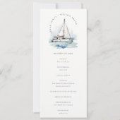 Dusky Sailboat Yacht Seascape Wedding Programme (Devant)