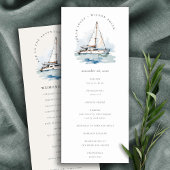 Dusky Sailboat Yacht Seascape Wedding Programme