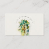 Dusky Tropical Palm Tree Diaper Raffle Baby shower Informatiekaartje (Achterkant)