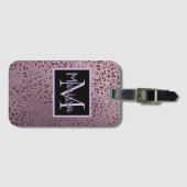Dusky Violet Leopard Monogram Bagagelabel (Voorkant (horizontaal))