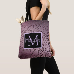 Dusky Violet Leopard Monogram Draagtas
