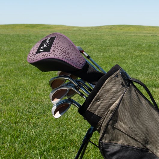 Dusky Violet Leopard Monogram Golfheadcover (Insitu)