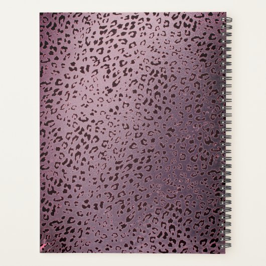 Dusky Violet Leopard Personalized Planner (Achterkant)