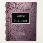 Dusky Violet Leopard Personalized Planner (Voorkant)