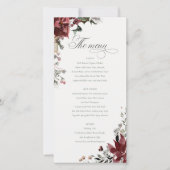 Dusky Warm Winter Festive Fauna Mariage Menu Card (Devant)