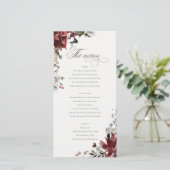 Dusky Warm Winter Festive Fauna Mariage Menu Card (Debout devant)