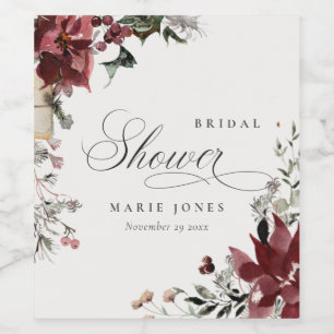 Dusky Warm Winter Festive Foliage Vrijgezellenfees Wijn Etiket