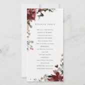 Dusky Warm Winter Festive Foliage Wedding Programm Bedankkaart (Achterkant)