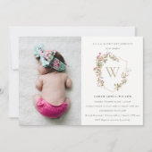 Dusky Wildflower Crest Foto Eerste Heilige Communi Kaart (Voorkant)