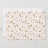 Dusky Wildflower Crest Foto Eerste Heilige Communi Kaart (Achterkant)