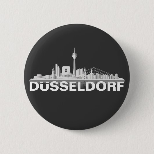 Düsseldorf City Skyline Button / Pin / Anstecker (Voorkant)