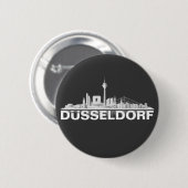 Düsseldorf City Skyline Button / Pin / Anstecker (Voorkant /achterkant)