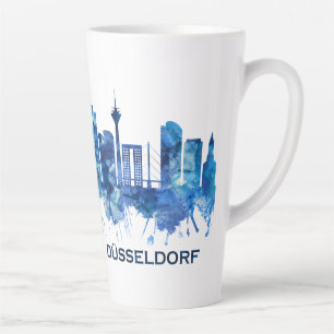 Dusseldorf Duitsland Skyline Blue Latte Mok