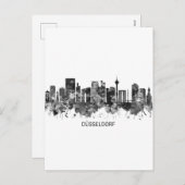 Dusseldorf Duitsland Skyline BW Feestdagenkaart (Voorkant / Achterkant)