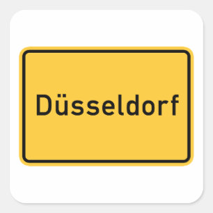 Dusseldorf, Duitsland verkeersbord Vierkante Sticker