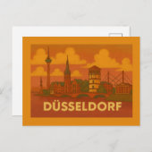 Düsseldorf Germany City Art Briefkaart (Voorkant / Achterkant)