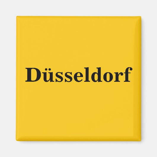 Düsseldorf Schild Gold - Gleb - Magnet Magneet (Voorkant)