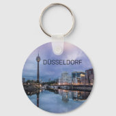 Dusseldorf Skyline Germany Holiday Sunset Souvenir Sleutelhanger (Voorkant)