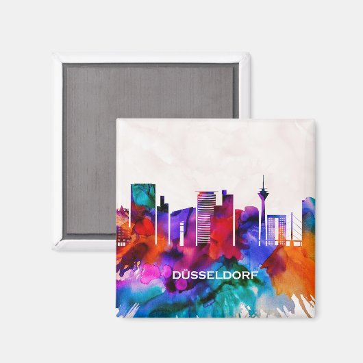 Dusseldorf Skyline Magneet (Voorkant / Achterkant)